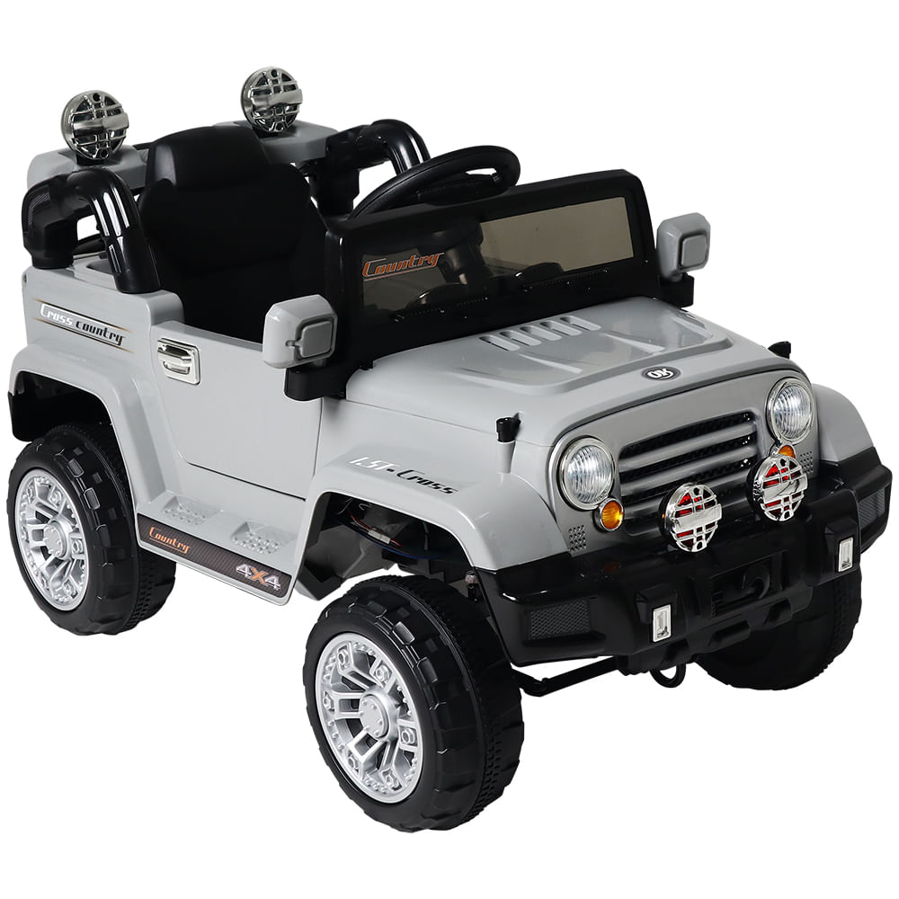 Jipe Elétrico Trilha com Controle Remoto 12V Cinza Bel