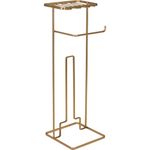 Suporte de Papel Higiênico de Chão com Porta Celular Dourado Bel
