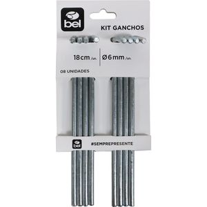 Kit 8 Ganchos Espeques Multiuso Bel