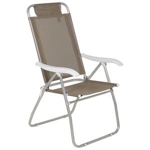 Cadeira de Praia Reclinável Prosa em Alumínio Bege Bel