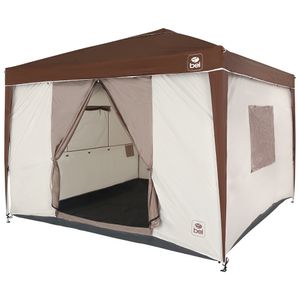 Barraca Para Gazebo Dobrável 3m x 3m Bege e Marrom Bel