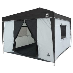 Barraca Para Gazebo Dobrável 3m x 3m Cinza e Preto Bel