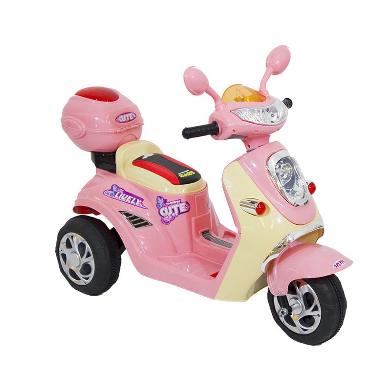 Moto Lambreta Elétrica 6v Rosa Bel