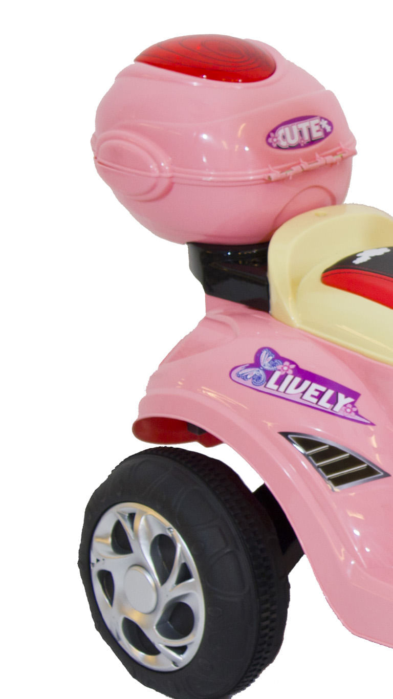 Moto Lambreta Elétrica 6v Rosa Bel