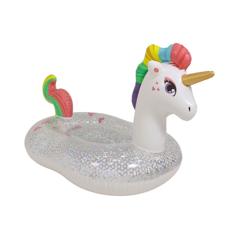 Boia Inflável de Flutuação Unicórnio com Glitter