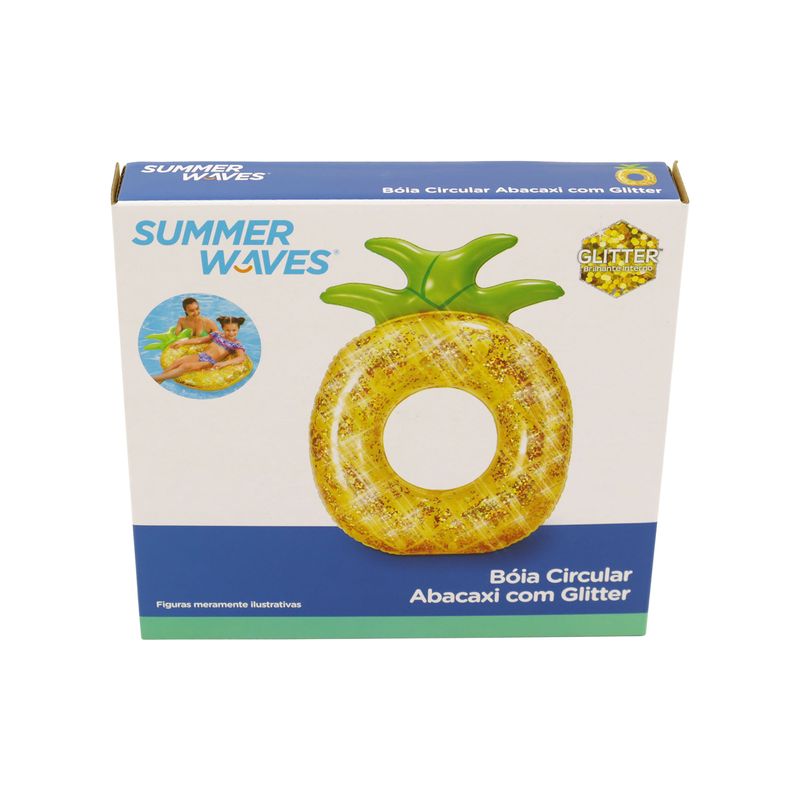 Boia Inflável Circular Abacaxi com Glitter