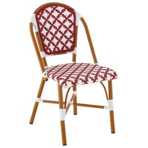Cadeira Paris em Rattan e Alumínio Vermelha Floral Bel