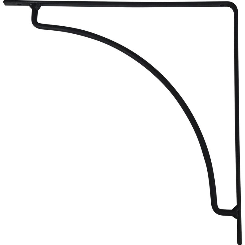 Suporte Concavo Para Prateleira de 20cm Preto