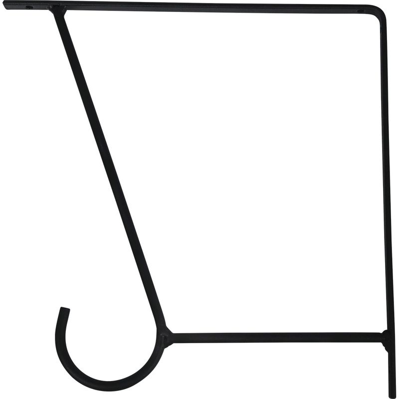 Suporte Em Arame com Gancho Para Prateleira 20 Cm Preto Bel