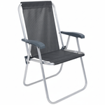 Cadeira de Praia Relax Comfort Alta Em Aluminio Cinza Bel